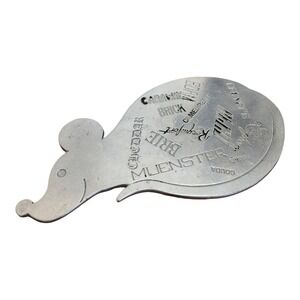 Vtg MCM 1975 Pewter Aluminum‎ Mouse Cheese Plate Trivet Hot Plate GOUDA GRUYERE
